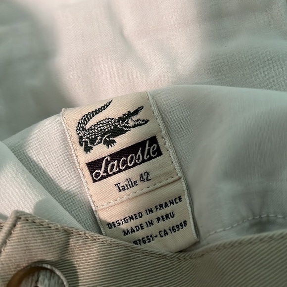 Mens LACOSTE Khaki Shorts - Picture 4 of 6